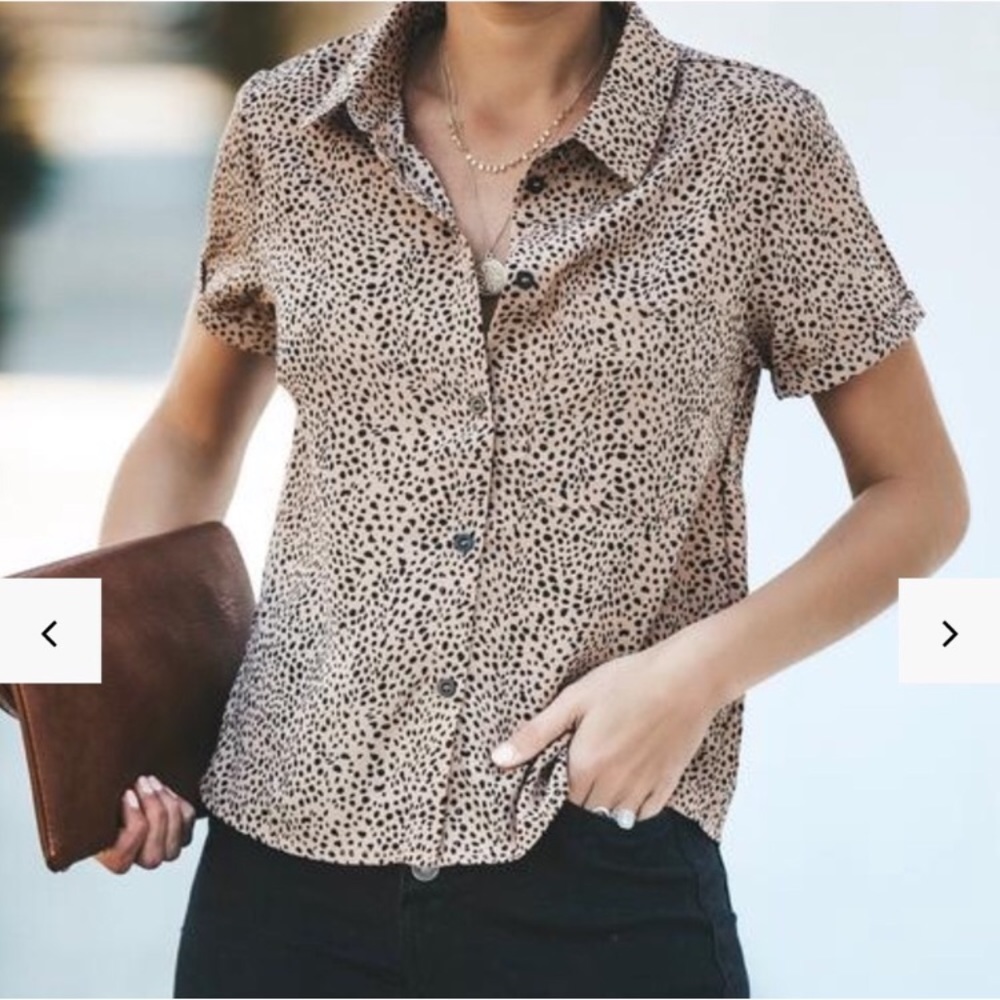 ISO on the dot button blouse